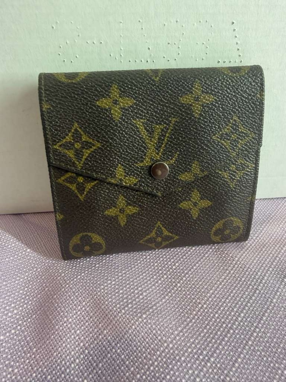 Louis Vuitton Monogram Compact Wallet in Brown with Gold Accents